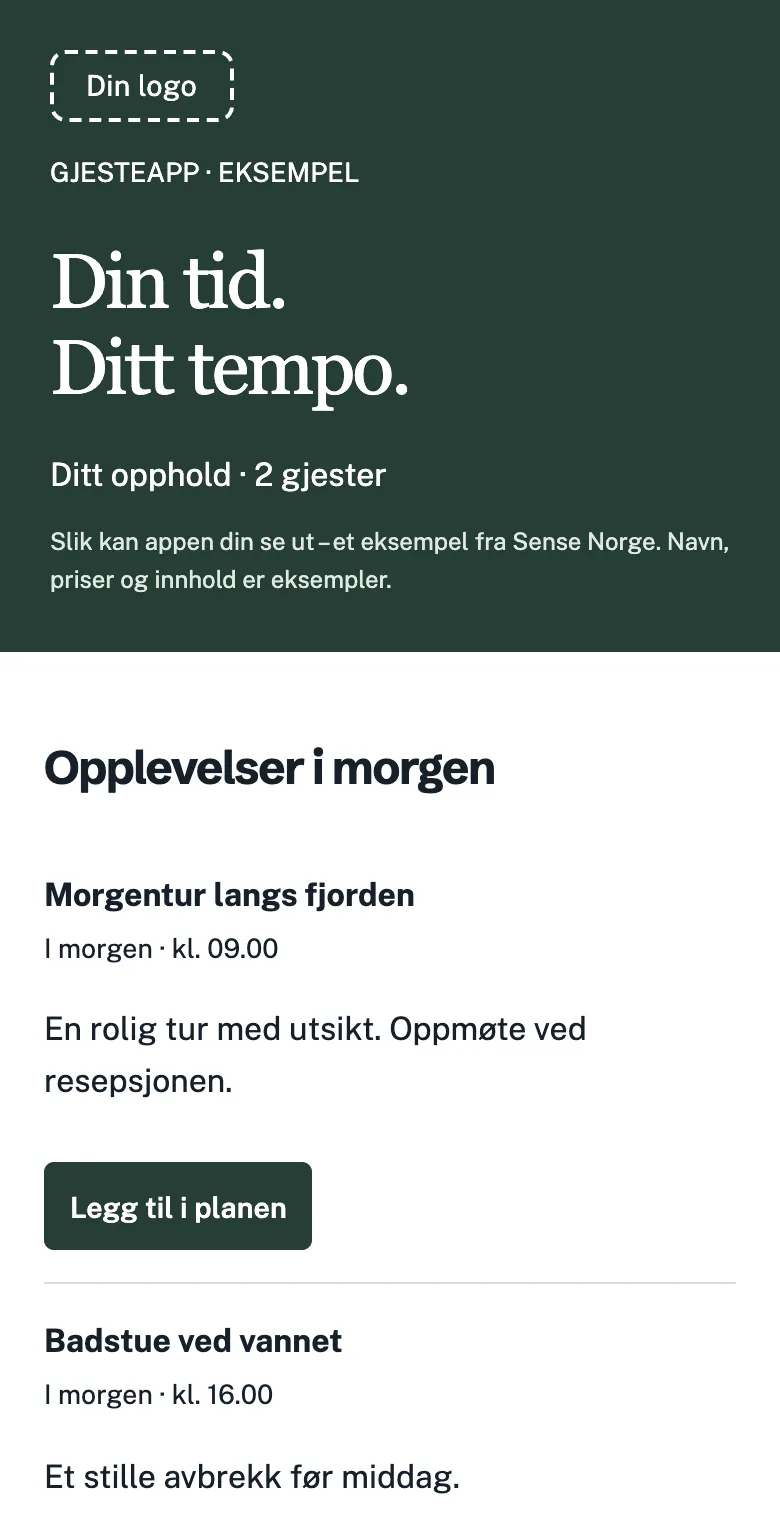 Gjesteappen på mobil